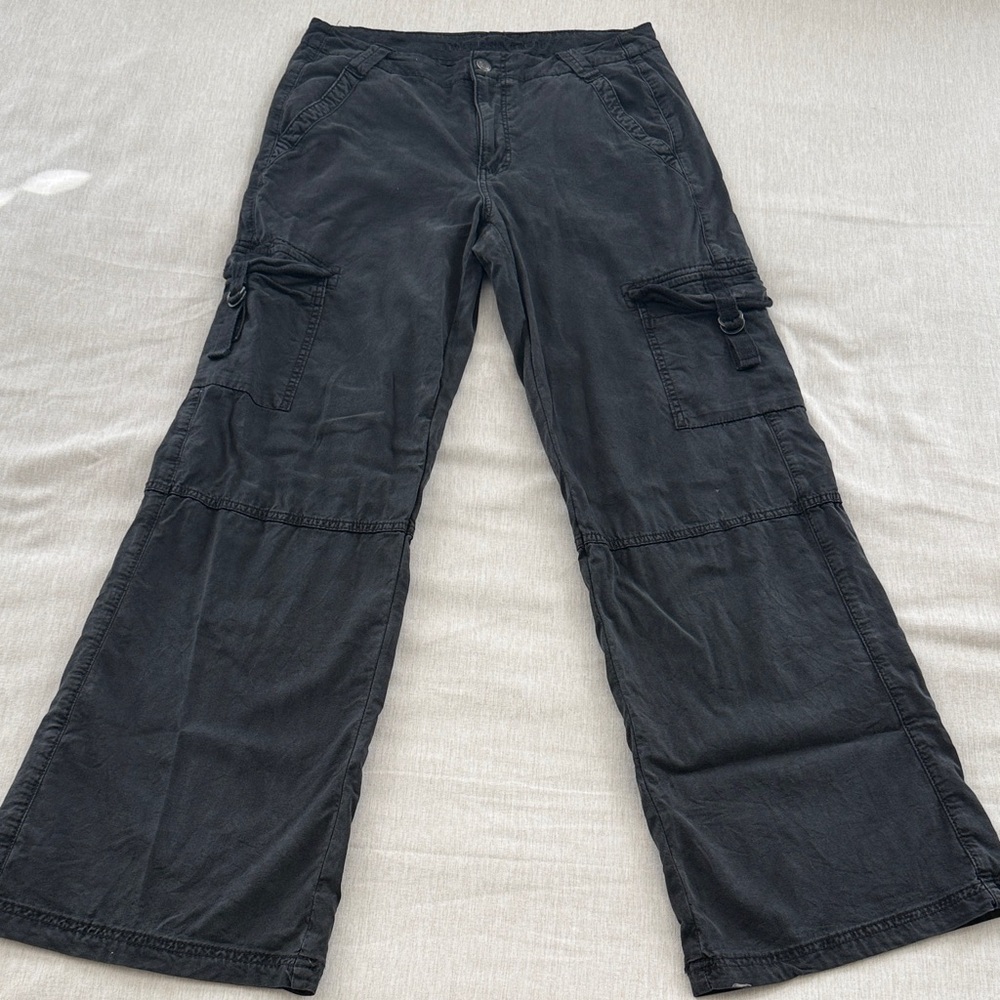 American Eagle Outfitters Dreamy Drape Super High Rise Baggy Wide Leg Pant Black